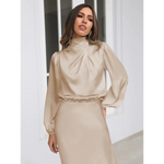 Joanna™ Robe Longue en Satin - Vignette | Création Satin