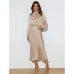 Joanna™ Robe Longue en Satin - Vignette | Création Satin
