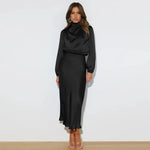 Joanna™ Robe Longue en Satin - Vignette | Création Satin