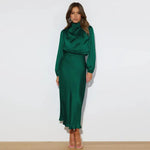 Joanna™ Robe Longue en Satin - Vignette | Création Satin