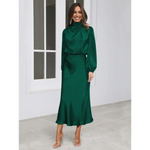 Joanna™ Robe Longue en Satin - Vignette | Création Satin