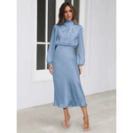 Joanna™ Robe Longue en Satin - Vignette | Création Satin