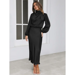 Joanna™ Robe Longue en Satin - Vignette | Création Satin