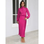 Joanna™ Robe Longue en Satin - Vignette | Création Satin