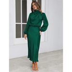 Joanna™ Robe Longue en Satin - Vignette | Création Satin