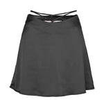 Jupe Courte Mi-Corps en Satin avec Laçage - Vignette | Création Satin