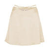 Jupe courte femme en satin, motif floral et laçage élégant, disponible en plusieurs coloris estivaux.