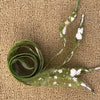 Lacets-Satin-Imprimé-Floral-Vert