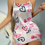 Nuisette girly satin imprimé - Vignette | Création Satin