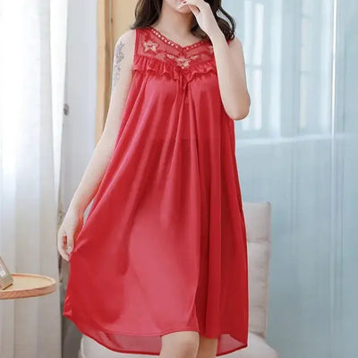 Nuisette-Satin-80-s-rouge
