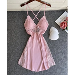 Nuisette satin à bustier dentelé - Vignette | Création Satin