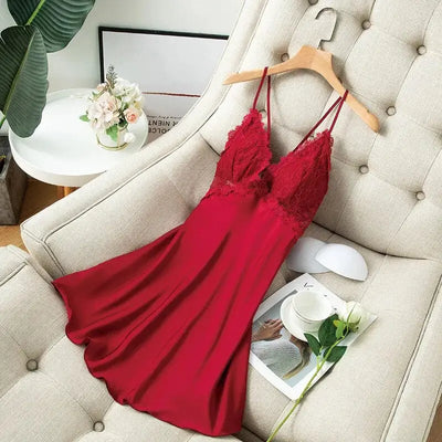 Nuisette-Satin-&-Dentelles-Florales-fuschia
