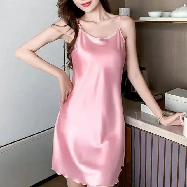 nuisette-satin-doux-câlin-rouge