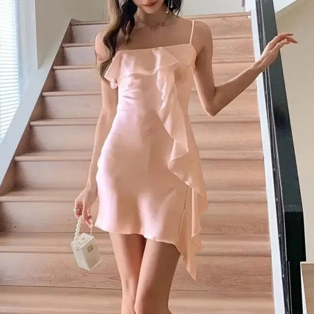 Nuisette-Satin-Drapé-Nude