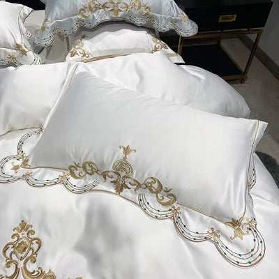 parure-de-lit-brodée-royal-satin-blanc