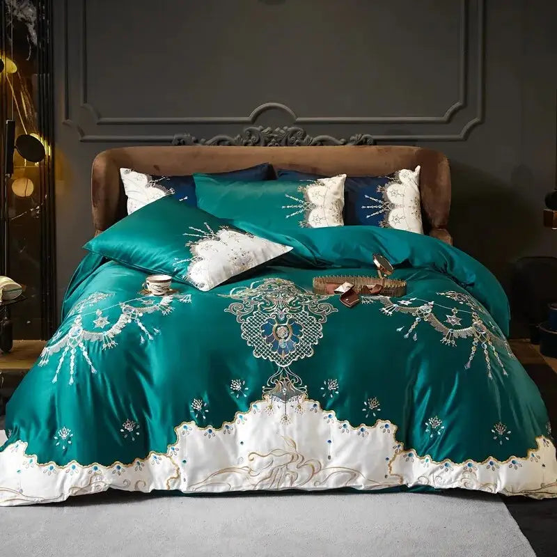 parure-de-lit-satin-broderie-impériale-bleu-turquoise