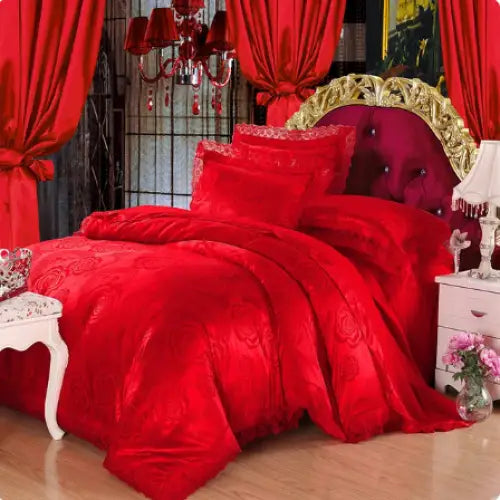 Parure-de-Lit-Satin-Jacquard-Et-Dentelle