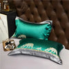 parure-de-lit-satin-léopard-vert