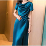 Robe en Satin de Soie Mûrier - Vignette | Création Satin