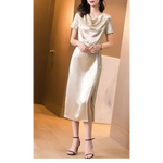 Robe en Satin de Soie Mûrier - Vignette | Création Satin