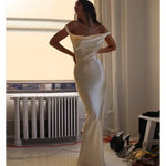 Robe Longue Dos Nu en Satin - Vignette | Création Satin