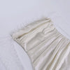 Robe Longue Satin Blanche Épaules Dénudées