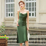 Robe Longue Vintage Française en Satin - Vignette | Création Satin