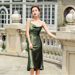 Robe Longue Vintage Française en Satin - Vignette | Création Satin