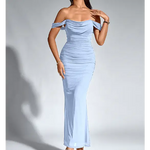 Robe Moulante Élégante à Épaules Dénudées - Vignette | Création Satin