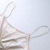 Robe Satin Courte Beige avec Lacets