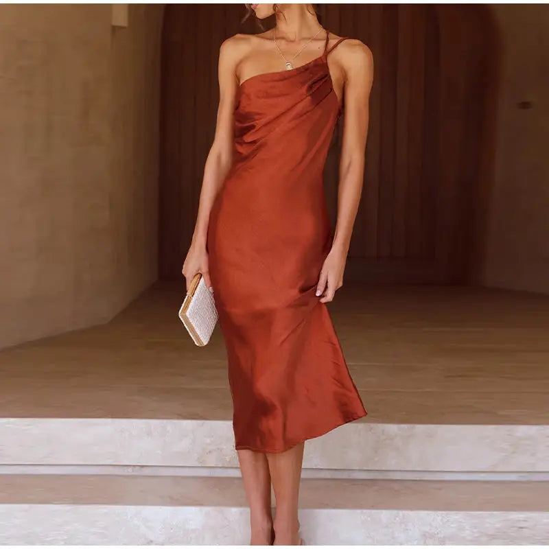 Robe Satin Cullinan - Brun / S