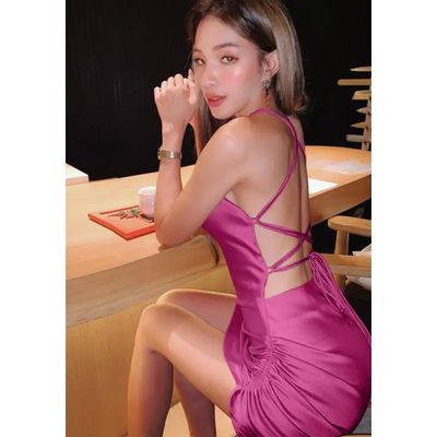 Robe Satin Elégance | Rose Rouge | Création Satin