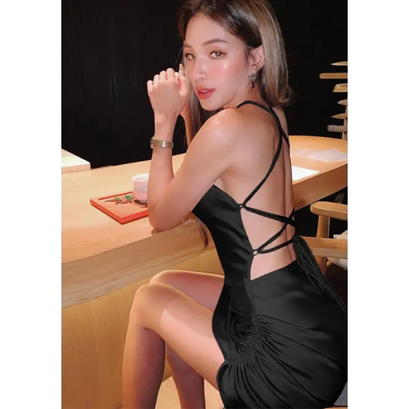 Robe Satin Elégance | Noir | Création Satin 