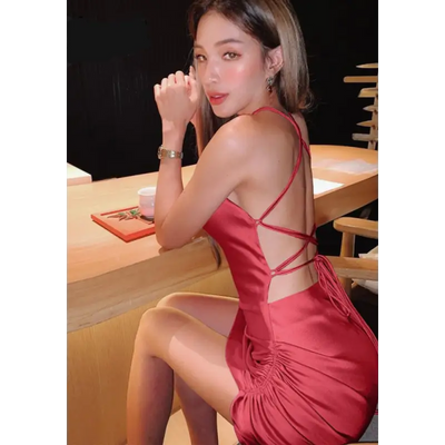 Robe Satin Elégance | Rouge | Création Satin