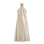 Robe Satin Santorini Champagne - Vignette | Création Satin
