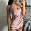 Robe Satin Sexy - Rose / S