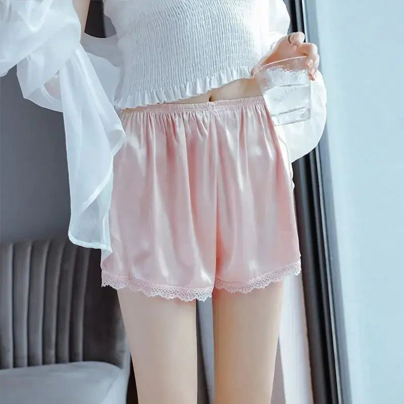 Short-Satin-Glamour-Et-Dentelle-Rose
