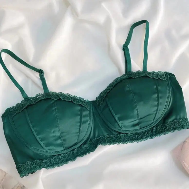 soutien-gorge-balconnet-satin-sensuelle-vert-émeraude