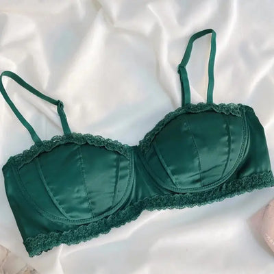soutien-gorge-balconnet-satin-sensuelle-vert-émeraude