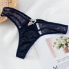 String-Satin-Sexy-Dentelle-Et-Cœur-Bleu-foncé