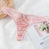 String-Satin-Sexy-Dentelle-Et-Cœur-Rose-Poudré