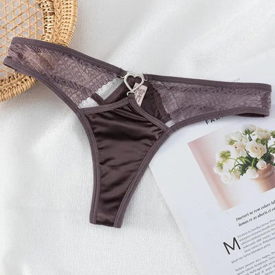 String-Satin-Sexy-Dentelle-Et-Cœur-Violet-Gris