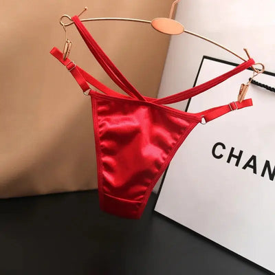 String-Satin-Sexy-Pur-Désir-Écarlate