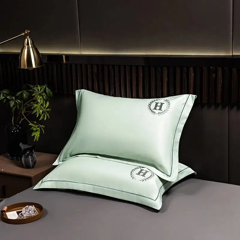 Taie-d-oreiller-satin-de-luxe-thé-vert