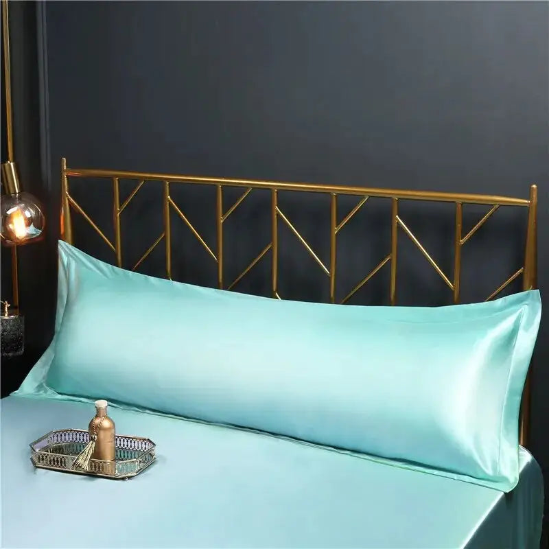 Taie-D'Oreiller Satin-De-Qualité-Supérieure-King-&-Queen-Bleu-Turquoise