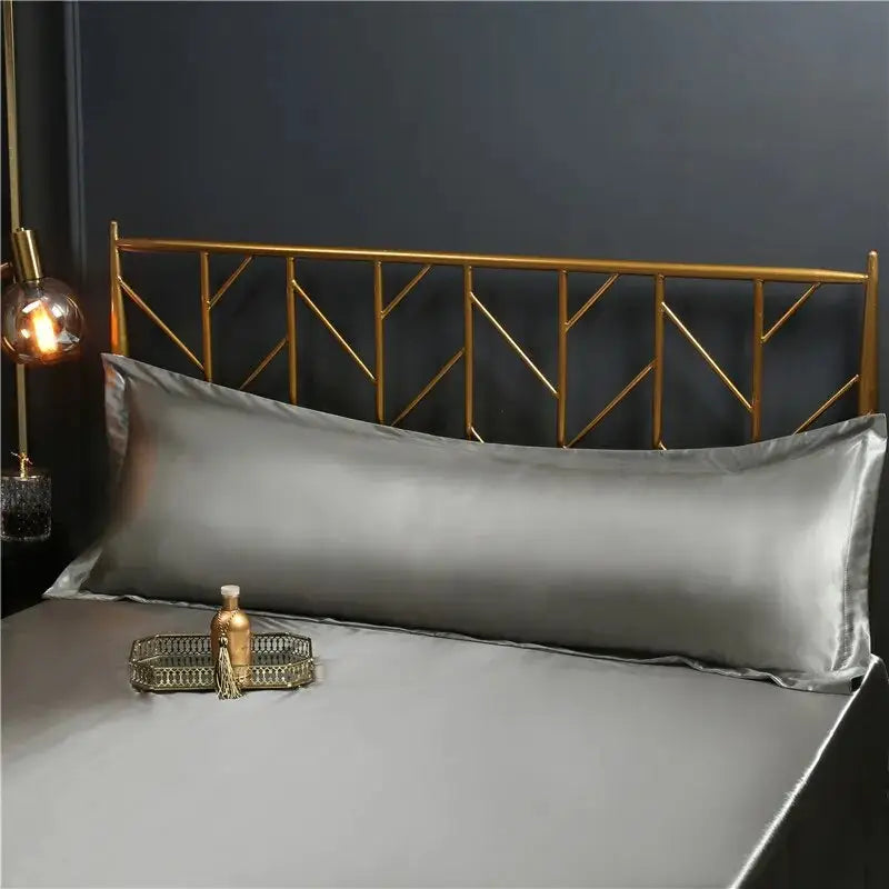 Taie-D'Oreiller Satin-De-Qualité-Supérieure-King-&-Queen-Gris