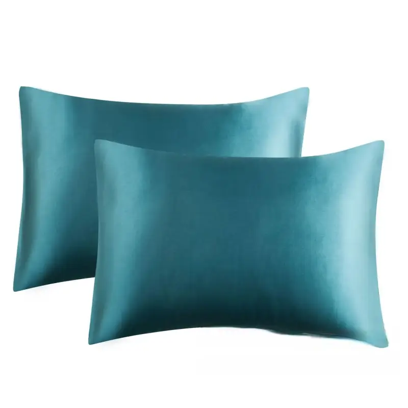 Taie-d-oreiller-satin-douce-et-soyeuse-bleu-turquoise