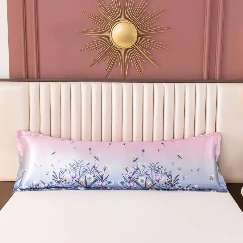 Taie-d-oreiller-Satin-longue-Fantaisie-jacquard-avec-motif-floral