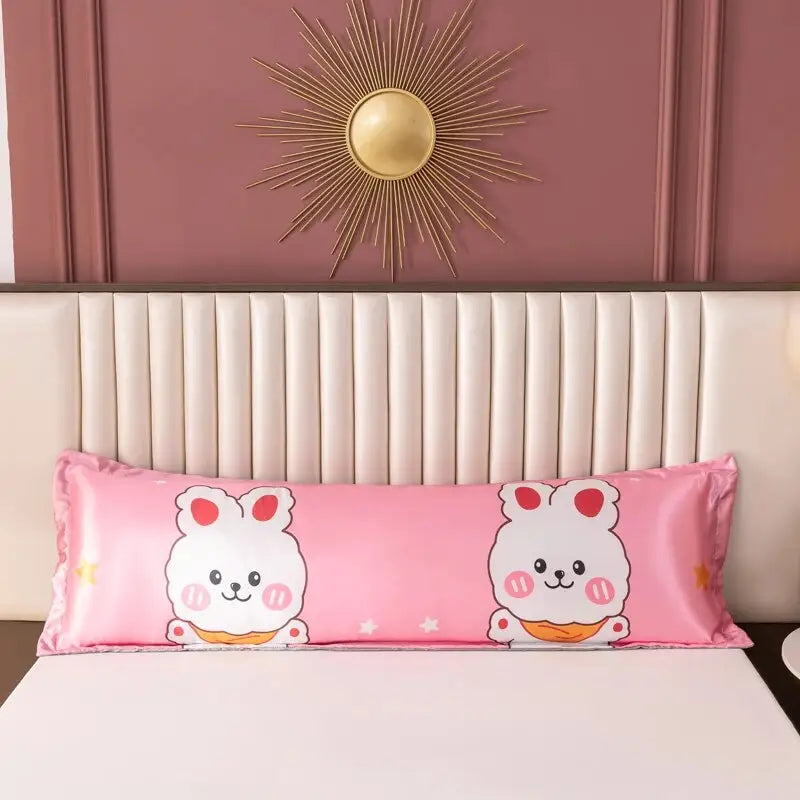 Taie-d-oreiller-Satin-longue-Fantaisie-jacquard-avec-motif-nounours