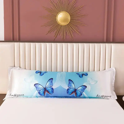 Taie-d-oreiller-Satin-longue-Fantaisie-jacquard-avec-motif-papillons-happy-day